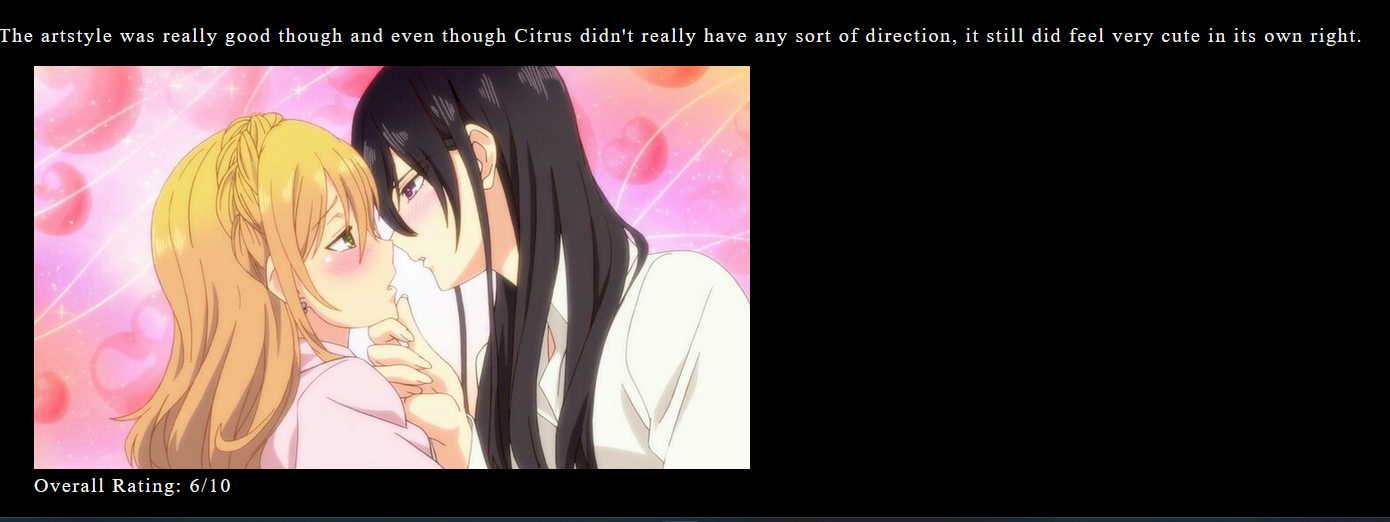 My anime review site